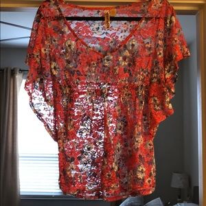 Eyeshadow Floral Sheer Top